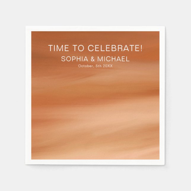 Custom Wedding Template Terracotta Herbst Fall Serviette (Vorderseite)