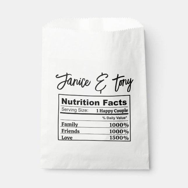 Custom Wedding Thank You Bridal Shower Bachlorette Geschenktütchen (Vorderseite)