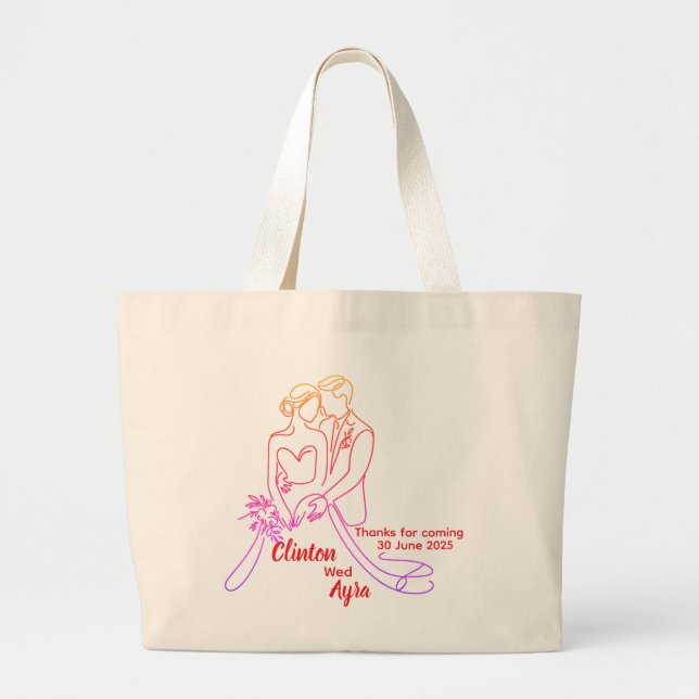 Custom Wedding Tote Bag - Personalisiert Jumbo Stoffbeutel (Vorne)