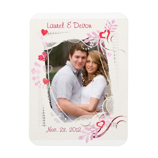 Custom Wedding / Valentine's Day Foto Magnet (Vertikal)