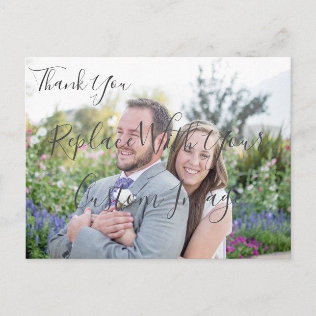 Custom Wedding Vielen Dank Postcard Postkarte (Vorderseite)