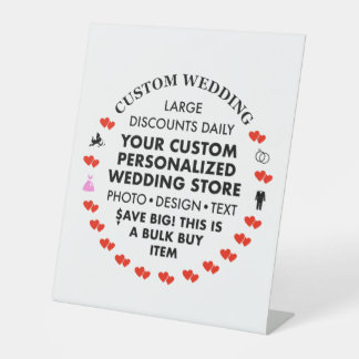 Custom Wedding Welcome Sign - 10" x 12" Pedestal Sockelschild