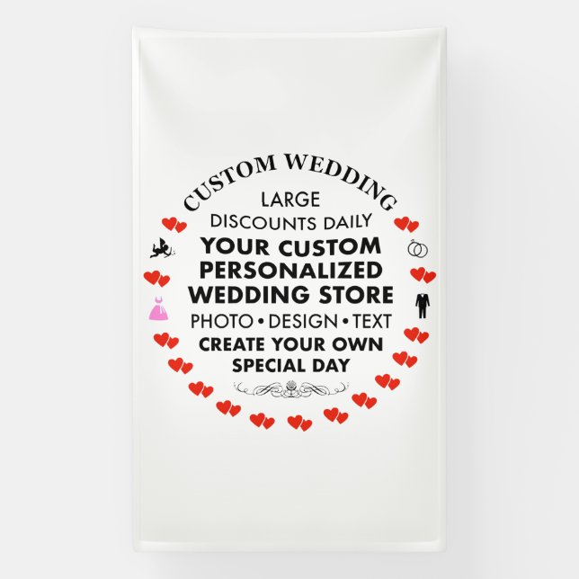 Custom Wedding Welcome Sign 10' x 6' Vinyl Banner (Vertikal)