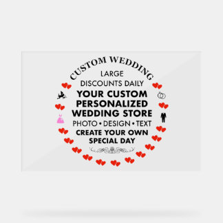 Custom Wedding Welcome Sign 12" x 18" Acryl Acrylschild