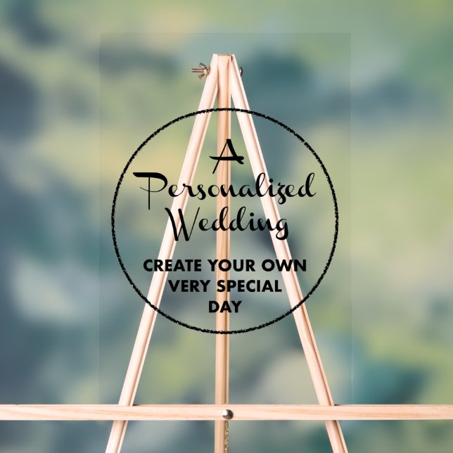Custom Wedding Welcome Sign 18" x 12" Acryl Acrylschild (Neutral)