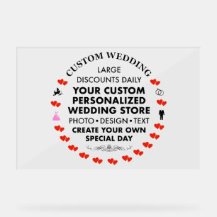Custom Wedding Welcome Sign 20" x 30" Acryl Acrylschild
