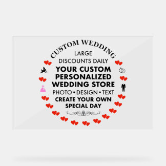 Custom Wedding Welcome Sign 20" x 30" Acryl Acrylschild