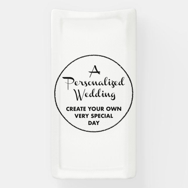 Custom Wedding Welcome Sign 2' x 1' Vinyl Banner (Vertikal)