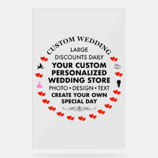 Custom Wedding Welcome Sign 36" x 24" Acryl Acrylschild