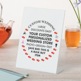 Custom Wedding Welcome Sign - 6" x 8" Pedestation Sockelschild