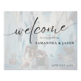 Custom Wedding Welcome Sign mit Couple's Foto Poster