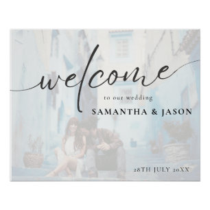 Custom Wedding Welcome Sign mit Couple's Foto Poster