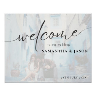 Custom Wedding Welcome Sign mit Couple's Foto Poster