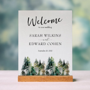 Custom Wedding Welcome Sign Rustikaler Wald Acrylschild