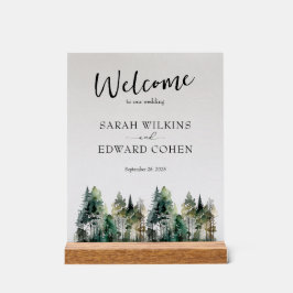 Custom Wedding Welcome Sign Rustikaler Wald Acrylschild