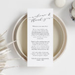 Custom Wedding Welcome Vielen Dank Platzkarte Menükarte<br><div class="desc">Herzlich willkommen bei Ihren Gästen mit dieser geschmackvoll gestalteten Begrüßungs- und Dankeschön-Karte, die sich perfekt für Hochzeiten oder besondere Anlässe eignet. Mit seiner eleganten Kalligraphie und seinem herzlichen Text Set diese Karte den Ton für ein gemütliches und unvergessliches Fest. Passen Sie es mit Ihren Namen und Ihrer Nachricht an, um...</div>