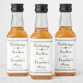 Custom Wedding White Mini Liquor Flaschen Labels Alkoholflaschenetikett
