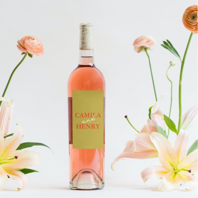 Custom Wedding Wine & Sparkling Wine Bottle Label Weinetikett (Von Creator hochgeladen)