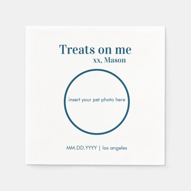 Custom Wedert Dessert Napkin Dog/Cat/Pet Serviette (Vorderseite)