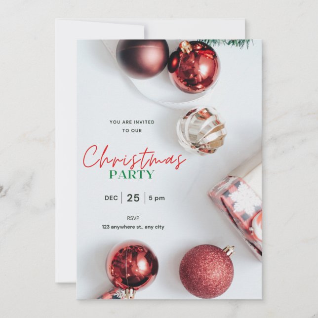Custom Weihnachts-Party einladen! Einladung (Vorderseite)
