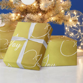 Custom Weihnachtsfeiertag Gruß Gold Farbe Joy Geschenkpapier