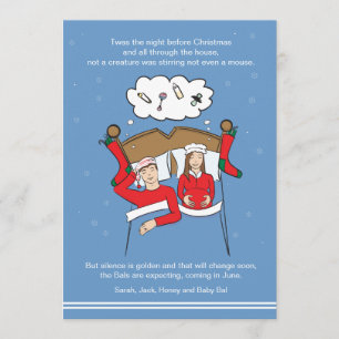 CUSTOM Weihnachtskarte Ankündigung der Schwangersc