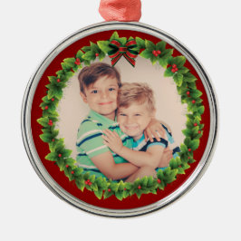 Custom Weihnachtsmann Fügen Sie Ihr eigenes Foto R Silbernes Ornament