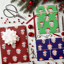 Custom Weihnachtsmannmütze Face Weihnachtsgeschenk Geschenkpapier Set