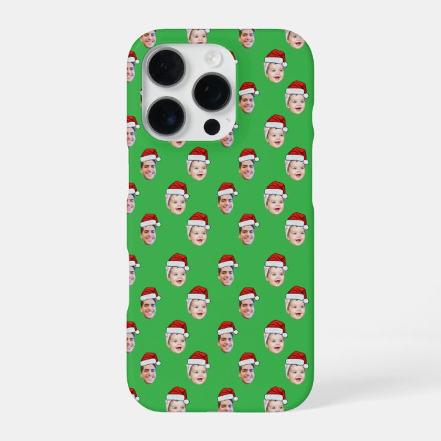 Custom Weihnachtsmannmütze Face Weihnachtsgeschenk iPhone Hülle (Rückseite)