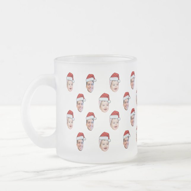 Custom Weihnachtsmannmütze Face Weihnachtsgeschenk Mattglastasse (Links)