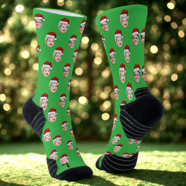 Custom Weihnachtsmannmütze Face Weihnachtsgeschenk Socken (Von Creator hochgeladen)