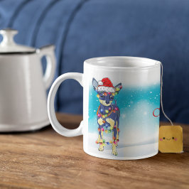 Custom Weihnachtsmannmütze Merry Christmas Chihuah Kaffeetasse