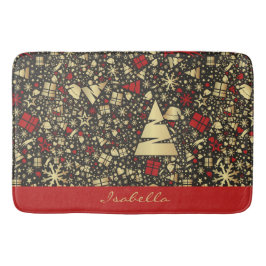 Custom Weihnachtsmannmütze Snowflakes Stars Weihna Badematte