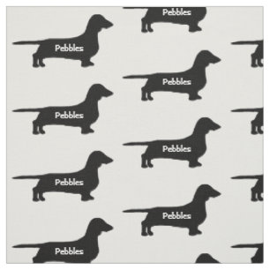 Custom Weiner Dog Silhouette Stoff