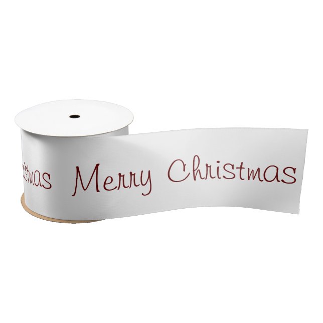 Custom weiß rot Frohe Weihnachten Satinband (Spule)