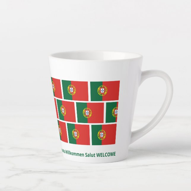 Custom WELCOME Portugal Flag Milchtasse (Rechts)