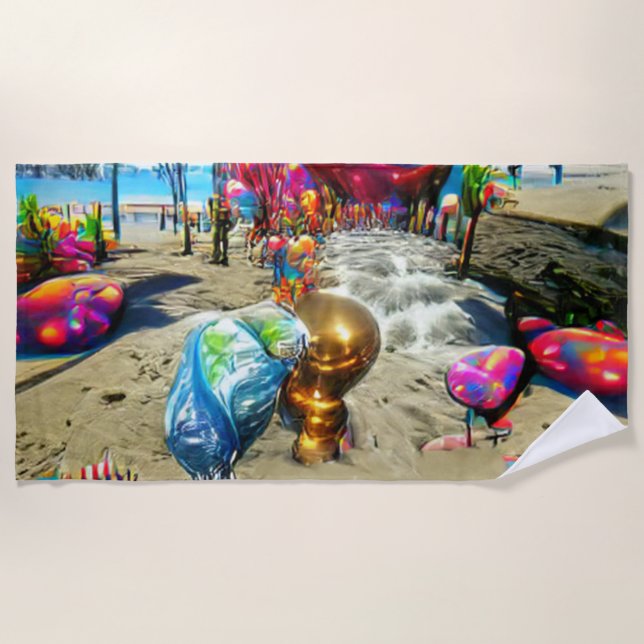 Custom Welcome Zuhause Beach Handtuch mit Balloon (Vorderseite)