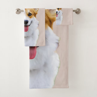 Custom Welsh Corgi Dog Personalisiert Zeichnend Badhandtuch Set