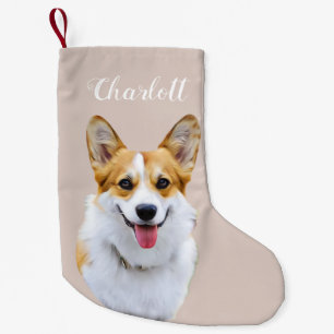 Custom Welsh Corgi Dog Personalisiert Zeichnend Kleiner Weihnachtsstrumpf