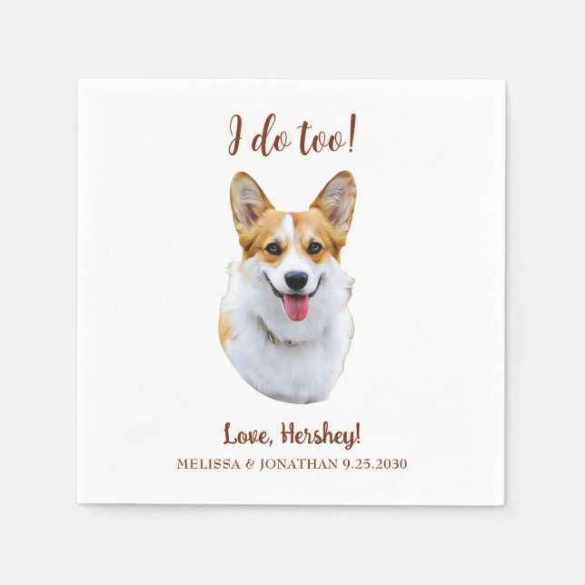 Custom Welsh Corgi Hund Personalisiert tue ich auc Serviette (Vorderseite)