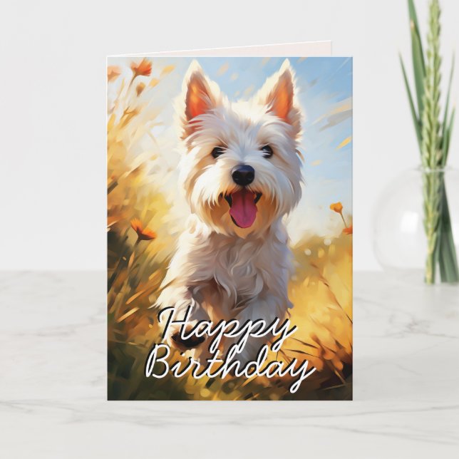 Custom West Highland White Terrier Dankeskarte (Vorderseite)