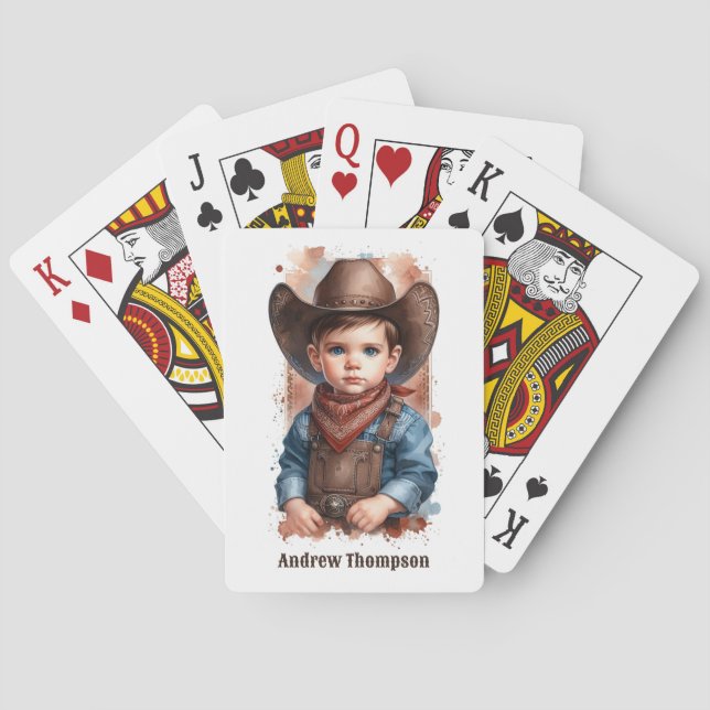 Custom Western Cowboy Birthday Spielkarten (Rückseite)