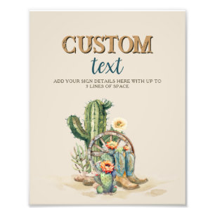 Custom Western Cowgirl Up Rodeo Party Signatur Fotodruck