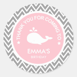 Custom Whale Zickzack Birthday Sticker