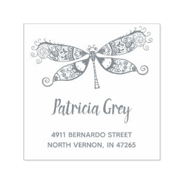 Custom Whimsical Dragonfly-Rücksendeadresse Permastempel