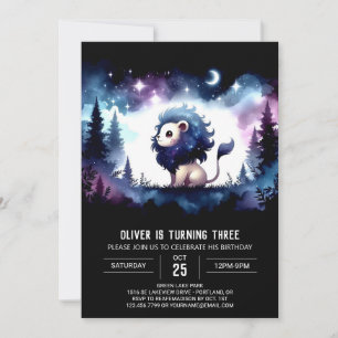 Custom Whimsical Lion Birthday Einladung