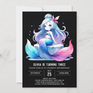 Custom Whimsical Mermaid Geburtstag Einladung