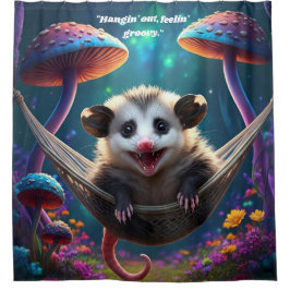 Custom Whimsical Opossum Psychedelic Hippie Duschvorhang