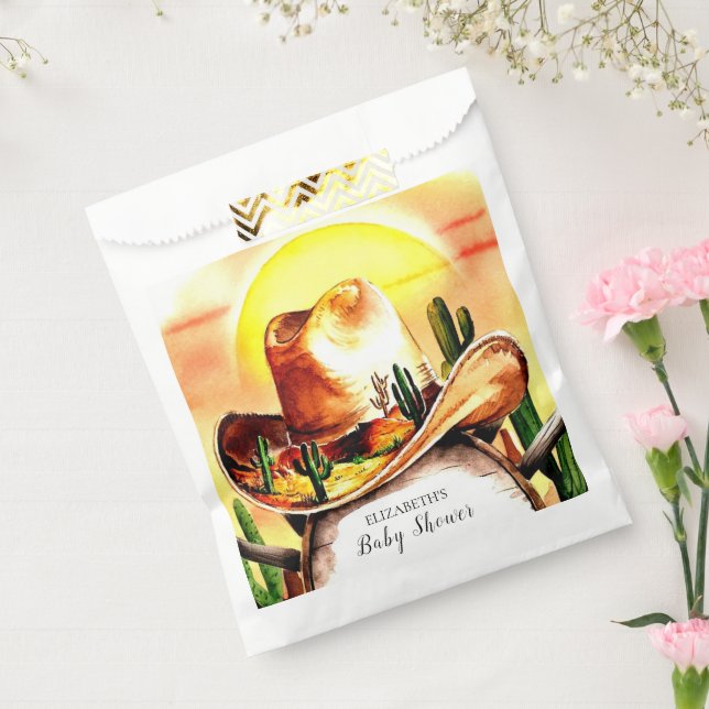 Custom Whimsical Pastel Cowboy Baby Dusche Geschenktütchen (Versiegelt)