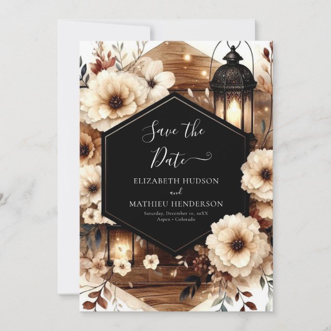 Custom Whimsical Rustic Wedding Save The Date (Vorderseite)
